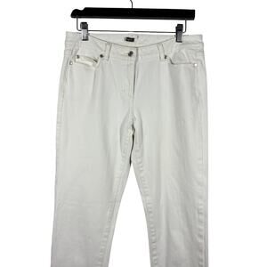 J McLaughlin High Waist Slim Cut Jeans Ivory Casual Denim Pant Off White - 29